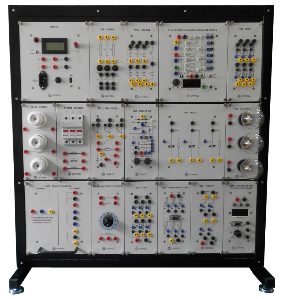 Kit Didático Rack Triplo de Eletrônica de Potência